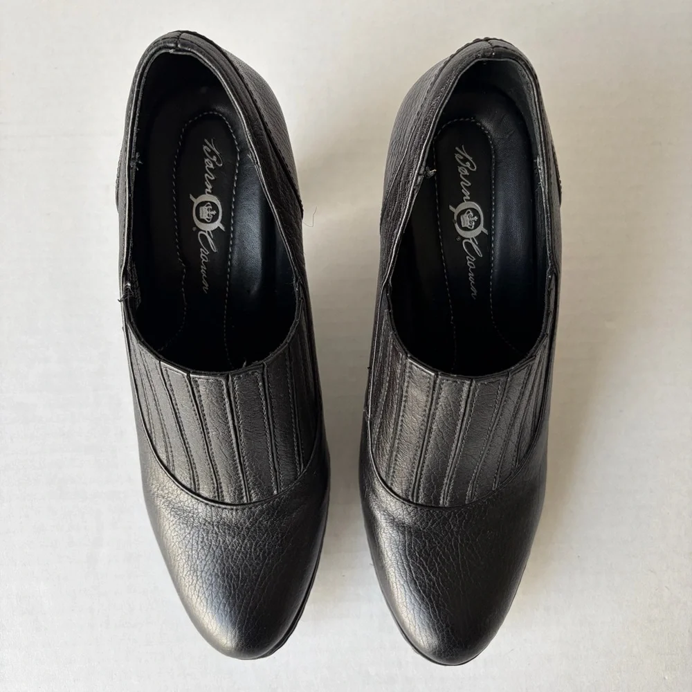 Born Crown Black Leather 3‎ Inch Heels Granny Witchy Academia Women’s 8
